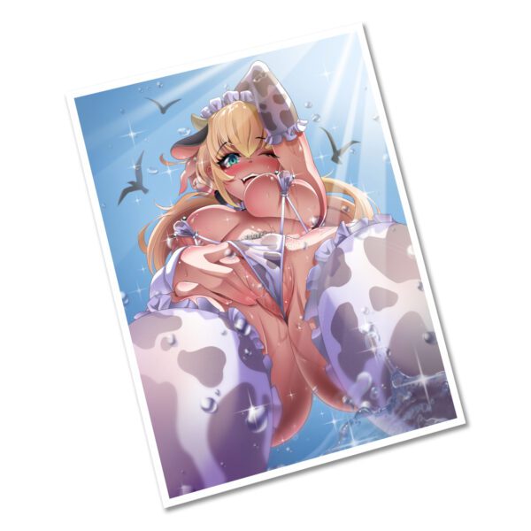 Milk Tide Maiden Signed Anime Print – NSFW Beach Scene